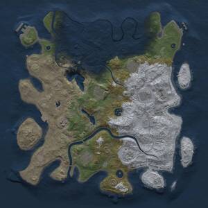 Thumbnail Rust Map: Procedural Map, Size: 4000, Seed: 1486033008, 14 Monuments