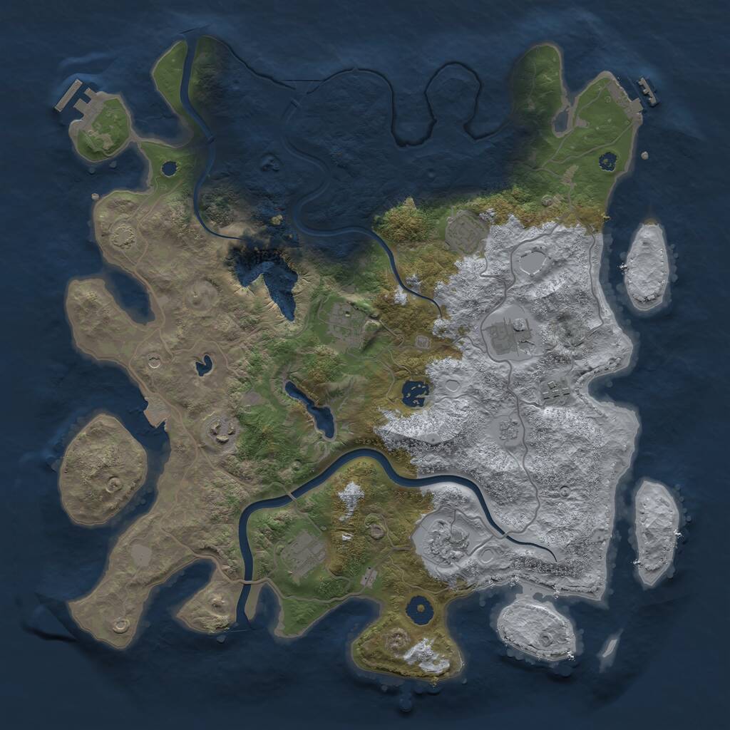 Rust Map: Procedural Map, Size: 4000, Seed: 1486033008, 14 Monuments