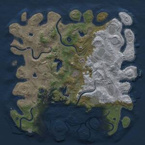 Thumbnail Rust Map: Procedural Map, Size: 4500, Seed: 736114999, 16 Monuments