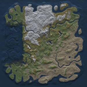 Thumbnail Rust Map: Procedural Map, Size: 6000, Seed: 811061011, 17 Monuments