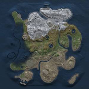 Thumbnail Rust Map: Procedural Map, Size: 3000, Seed: 2025100815, 11 Monuments