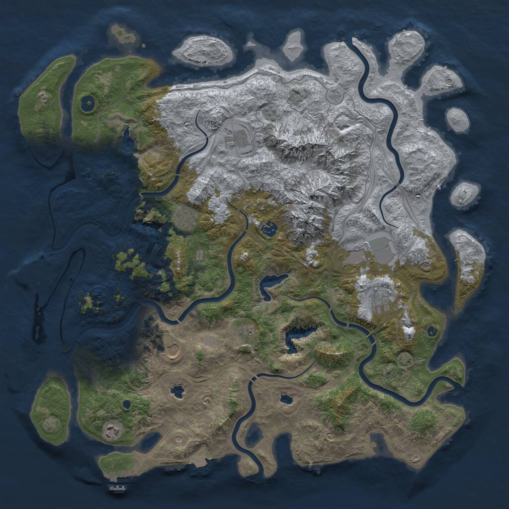 Rust Map: Procedural Map, Size: 5000, Seed: 1645681951, 15 Monuments