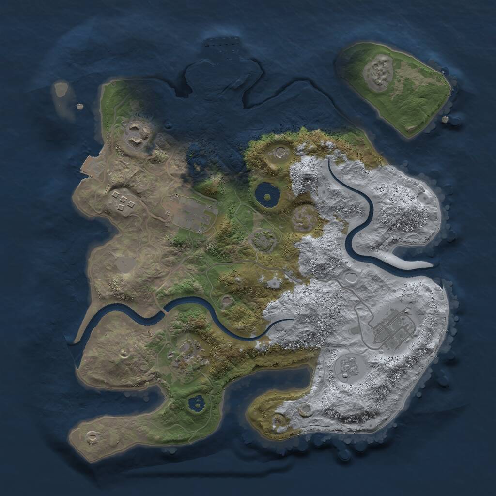Rust Map: Procedural Map, Size: 3000, Seed: 802460356, 10 Monuments