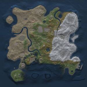 Thumbnail Rust Map: Procedural Map, Size: 3500, Seed: 1793636761, 14 Monuments