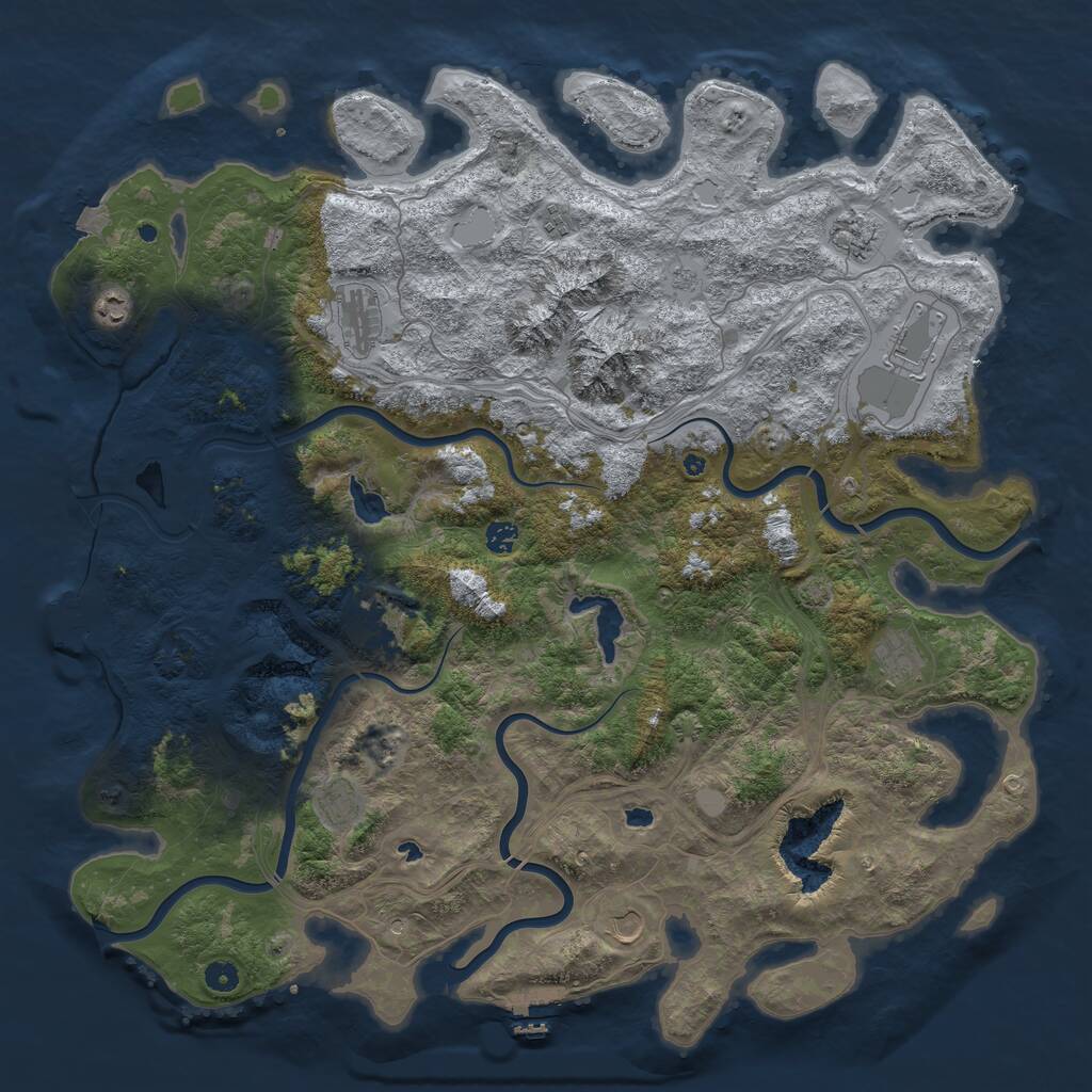 Rust Map: Procedural Map, Size: 5000, Seed: 333744892, 16 Monuments
