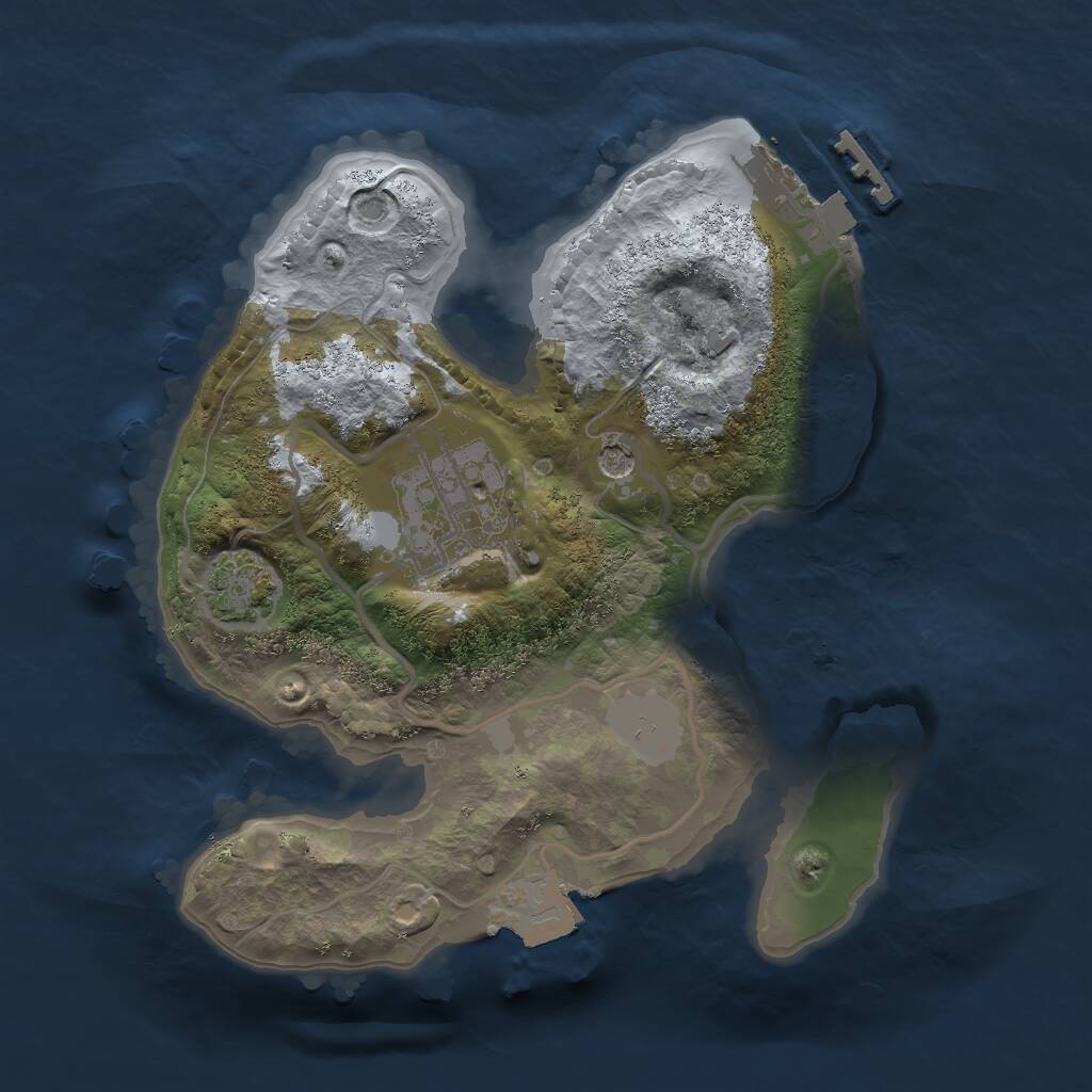 Rust Map: Procedural Map, Size: 2000, Seed: 1021709154, 5 Monuments