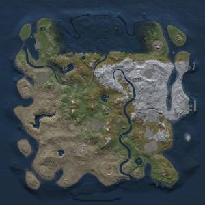 Thumbnail Rust Map: Procedural Map, Size: 4000, Seed: 1851125060, 15 Monuments