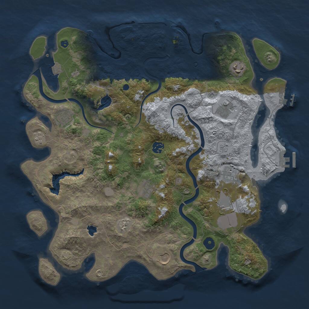 Rust Map: Procedural Map, Size: 4000, Seed: 1851125060, 15 Monuments