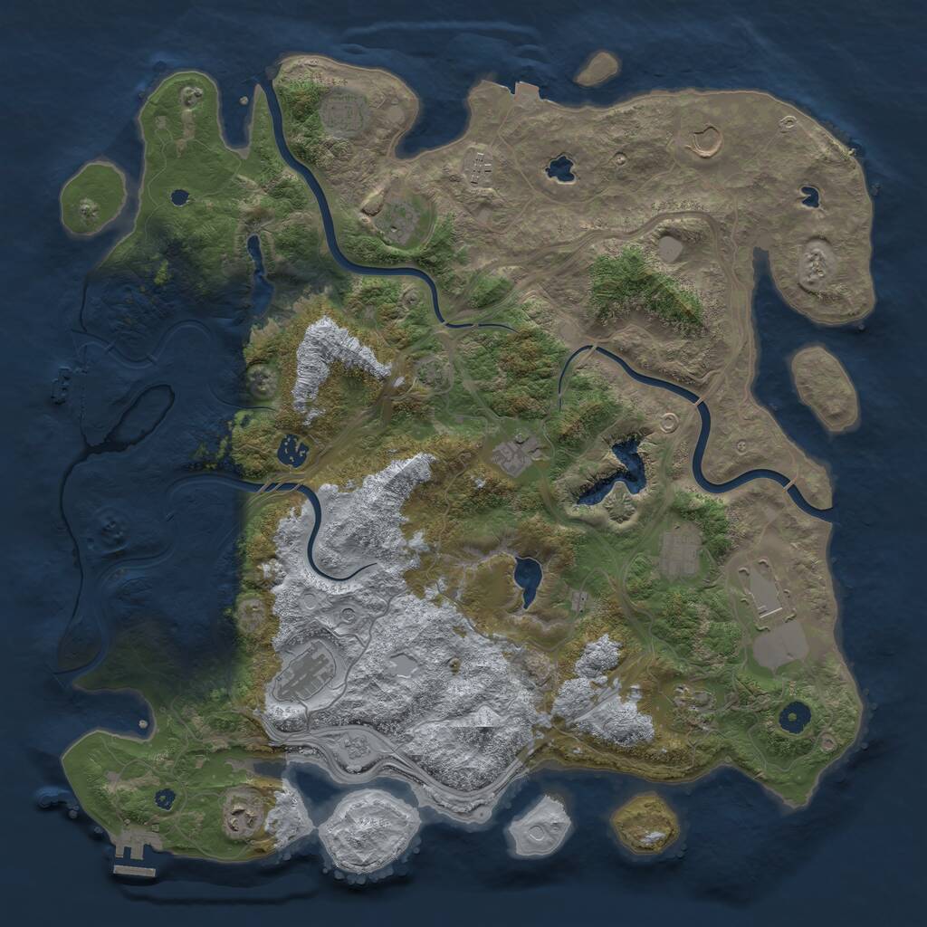 Rust Map: Procedural Map, Size: 4500, Seed: 176897382, 17 Monuments