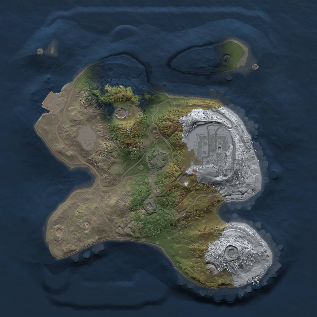 Rust Map: Procedural Map, Size: 2000, Seed: 1757679607, 4 Monuments