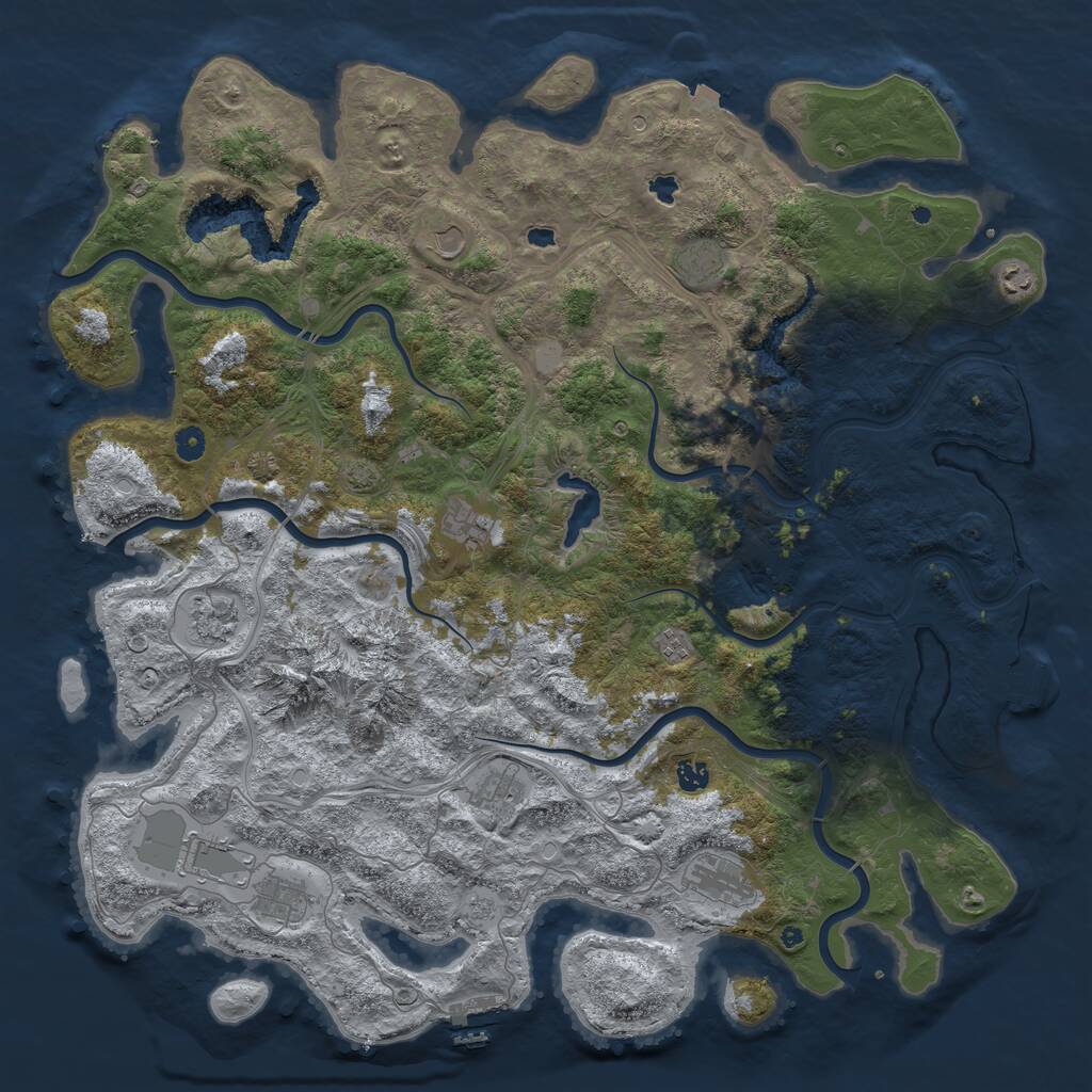 Rust Map: Procedural Map, Size: 5000, Seed: 35906830, 17 Monuments