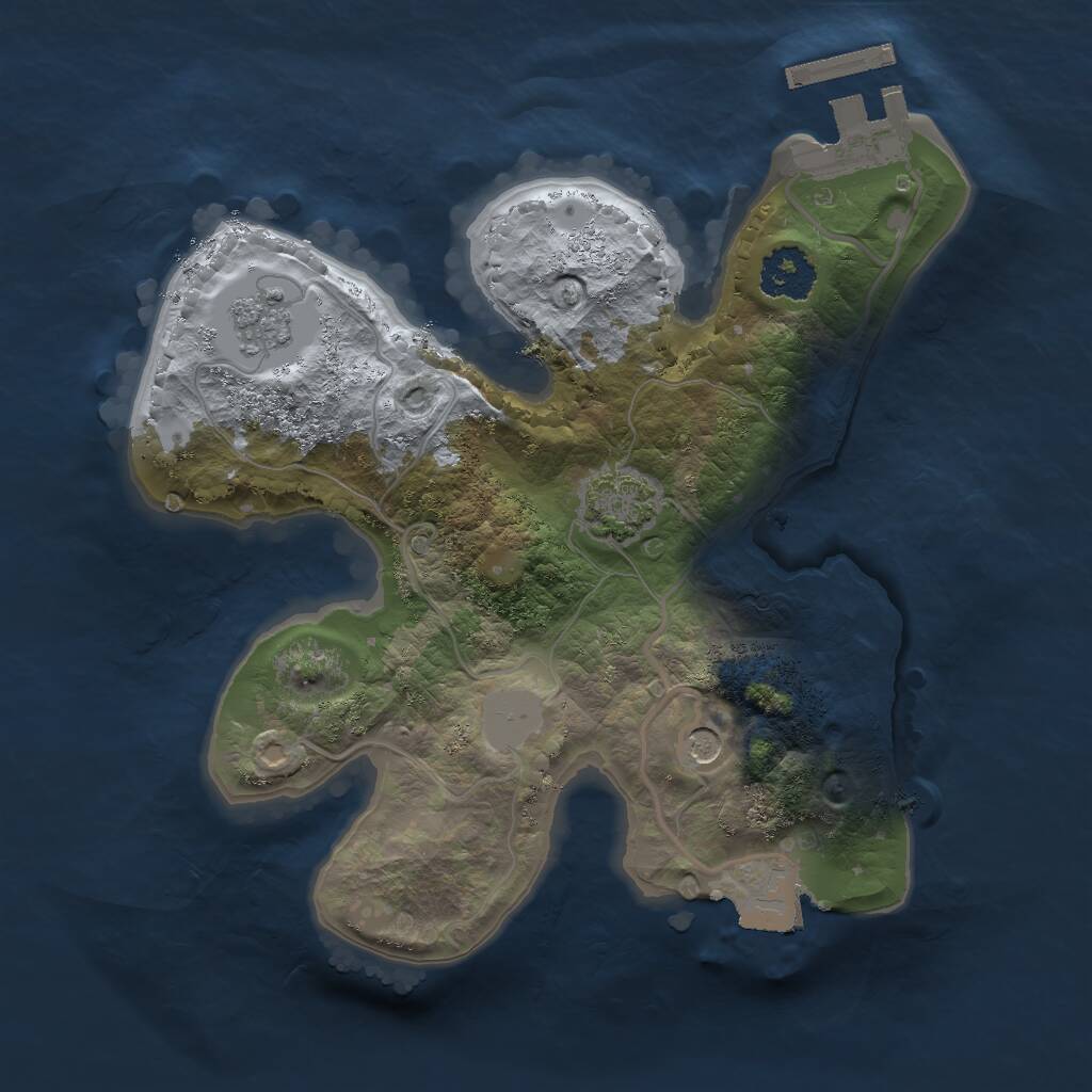 Rust Map: Procedural Map, Size: 2000, Seed: 99218383, 5 Monuments
