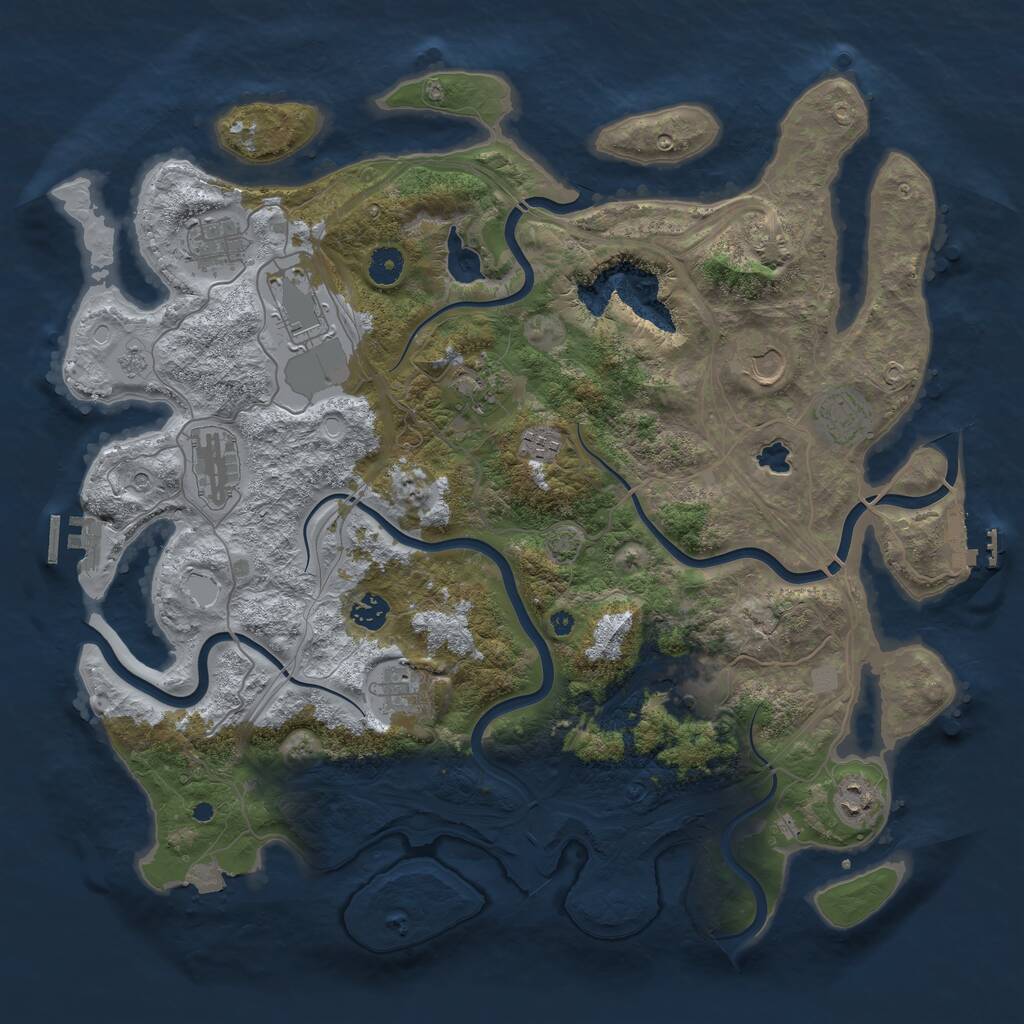 Rust Map: Procedural Map, Size: 4250, Seed: 1533488734, 17 Monuments