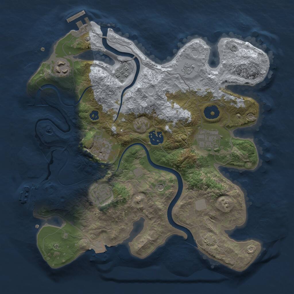 Rust Map: Procedural Map, Size: 3000, Seed: 36511759, 12 Monuments