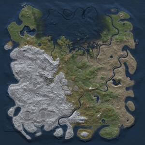 Thumbnail Rust Map: Procedural Map, Size: 6000, Seed: 1619827741, 17 Monuments