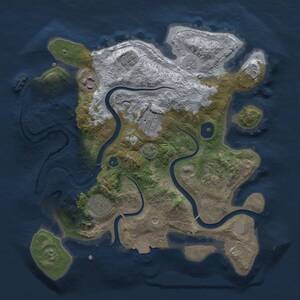Thumbnail Rust Map: Procedural Map, Size: 3000, Seed: 2095259400, 10 Monuments