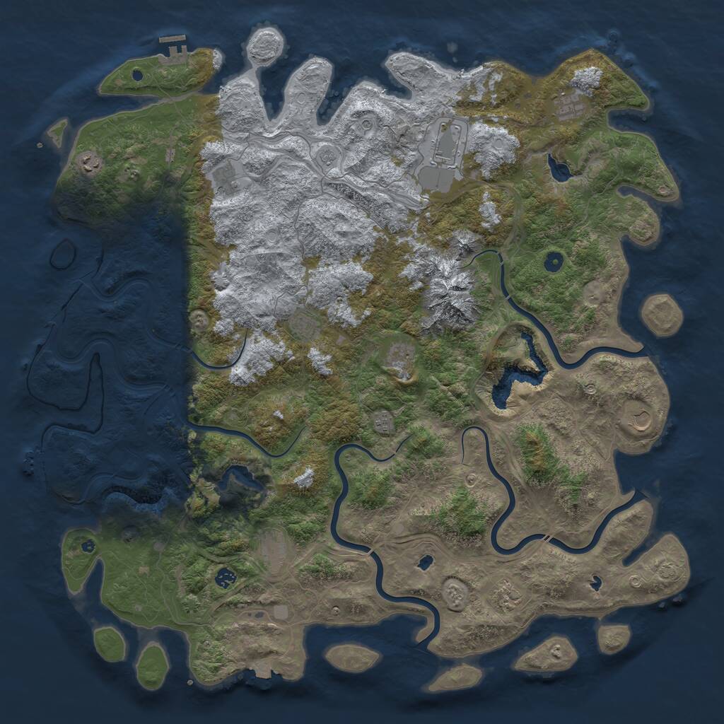 Rust Map: Procedural Map, Size: 5500, Seed: 8562, 17 Monuments