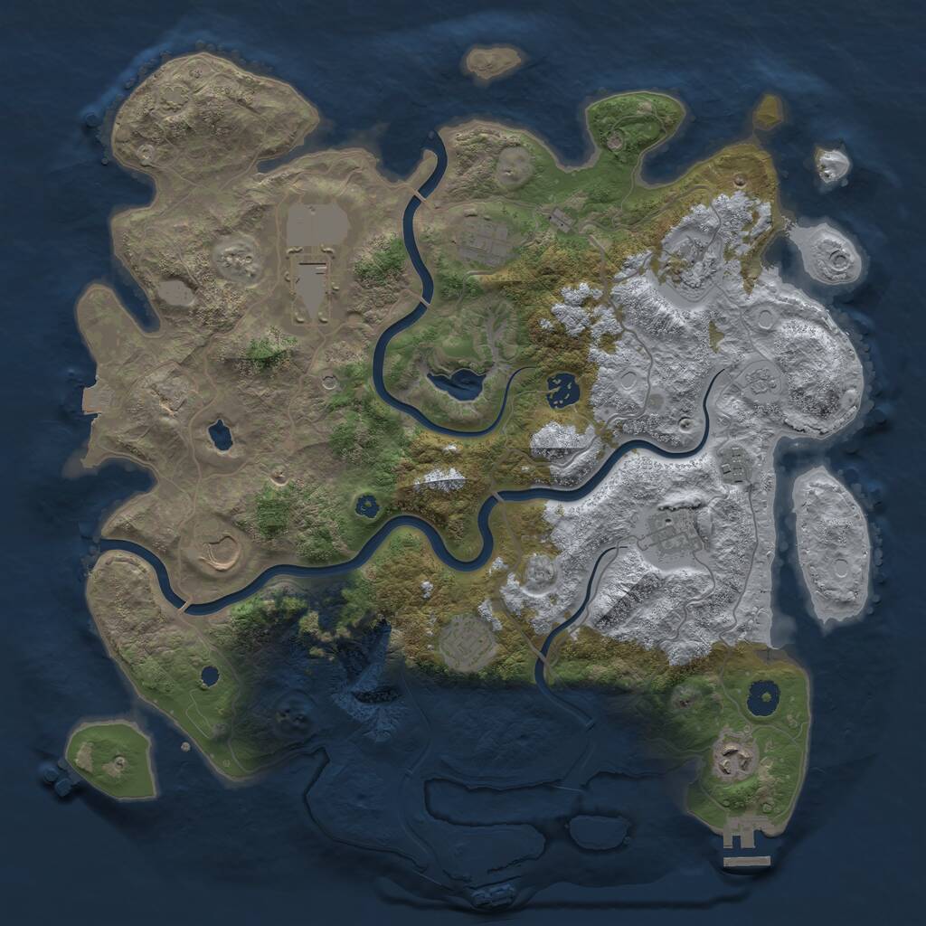 Rust Map: Procedural Map, Size: 4000, Seed: 5452, 15 Monuments