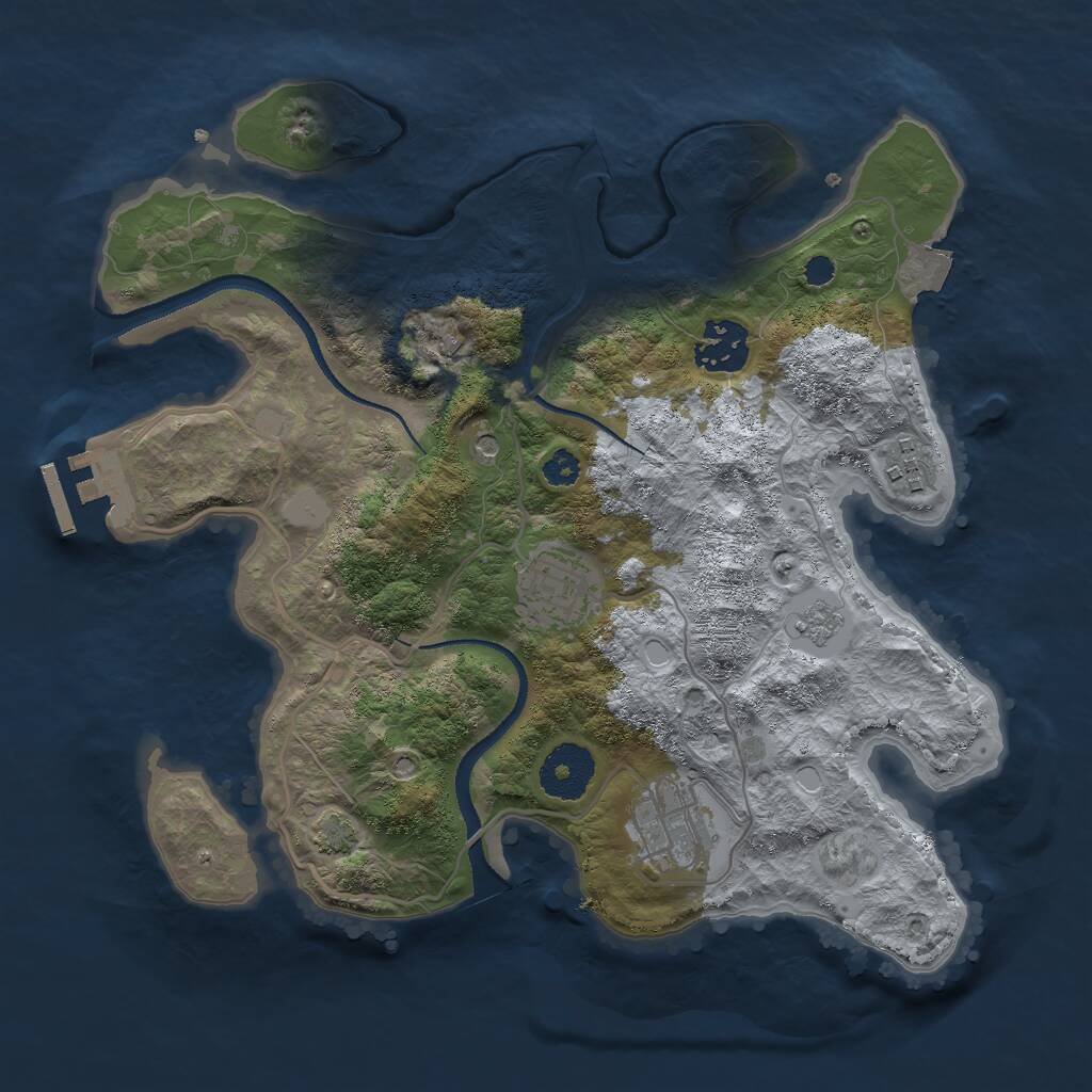 Rust Map: Procedural Map, Size: 3000, Seed: 610758, 9 Monuments