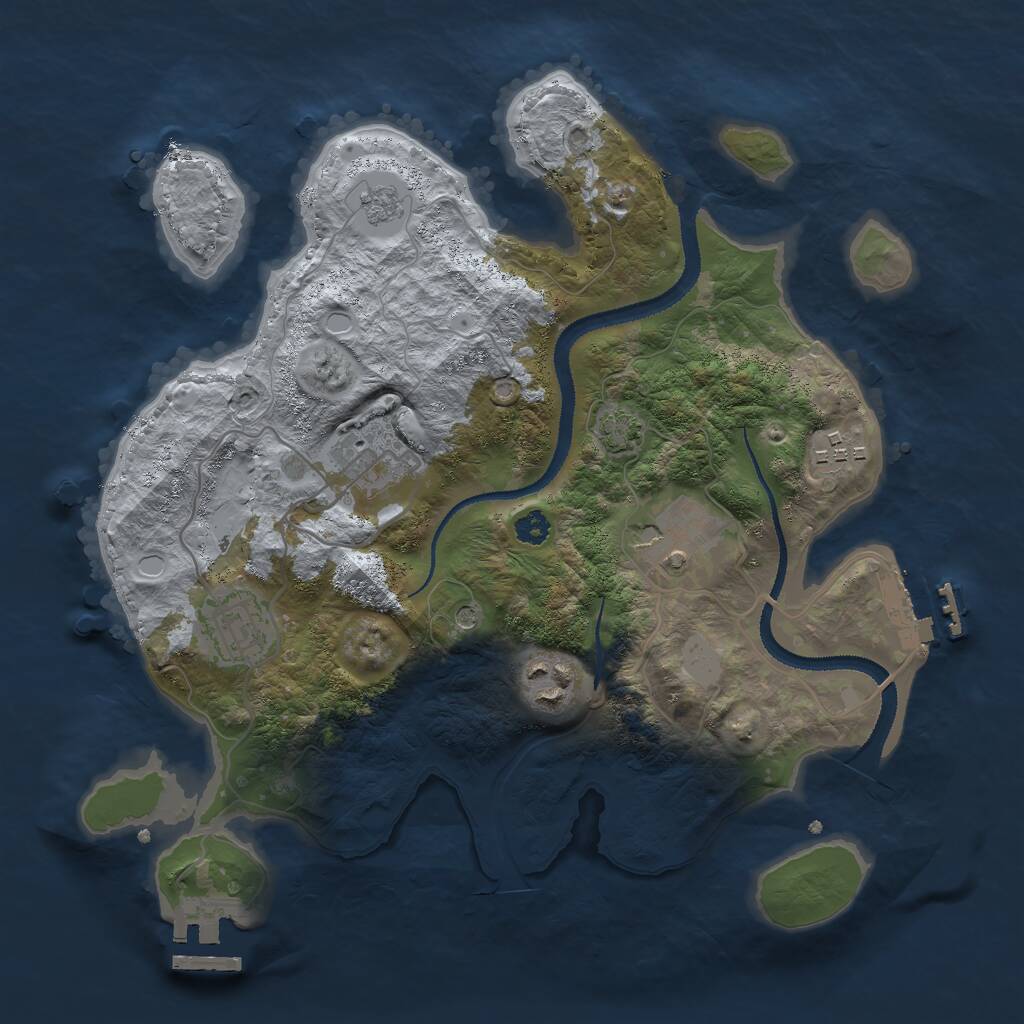 Rust Map: Procedural Map, Size: 3000, Seed: 1739110737, 11 Monuments