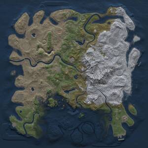 Thumbnail Rust Map: Procedural Map, Size: 5000, Seed: 736114999, 17 Monuments