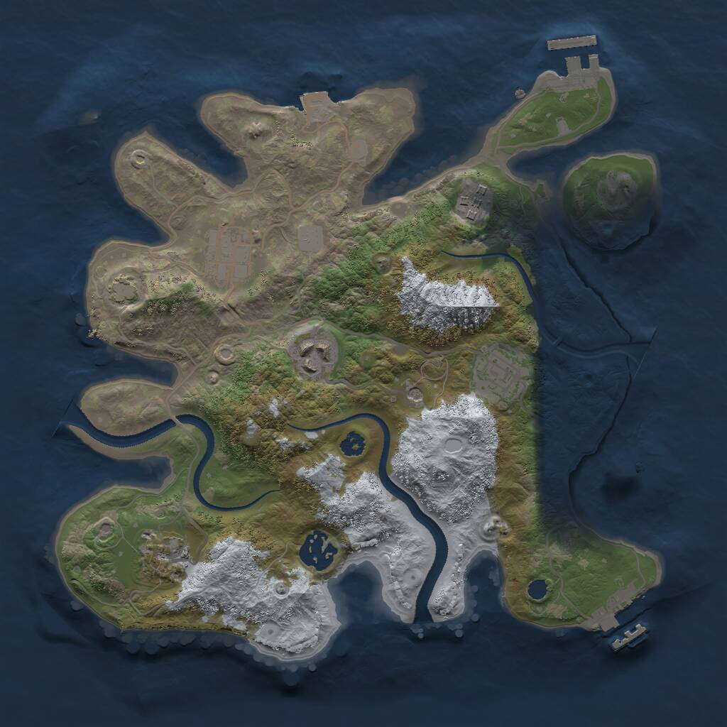 Rust Map: Procedural Map, Size: 3000, Seed: 4208967, 11 Monuments