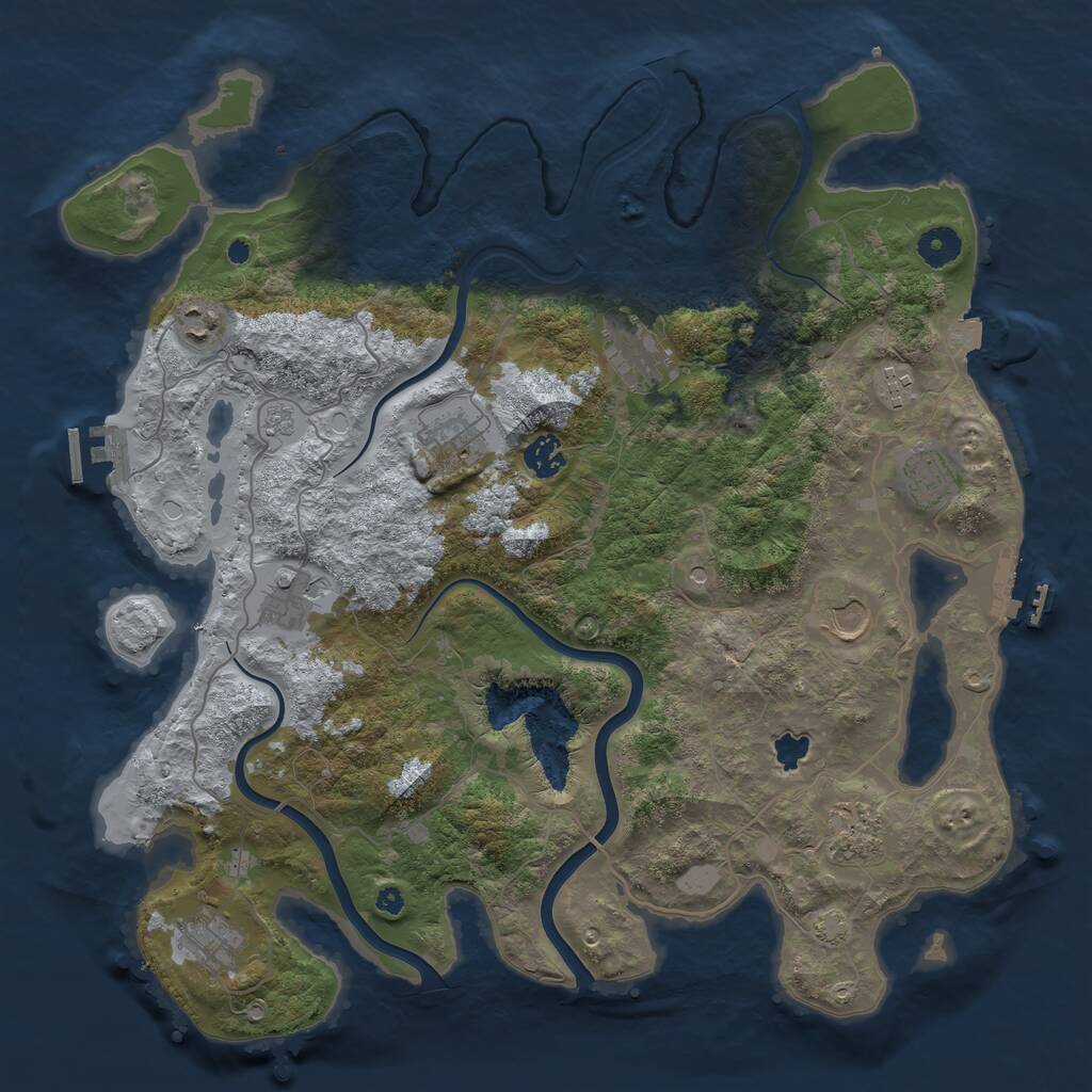 Rust Map: Procedural Map, Size: 4000, Seed: 1503365549, 16 Monuments