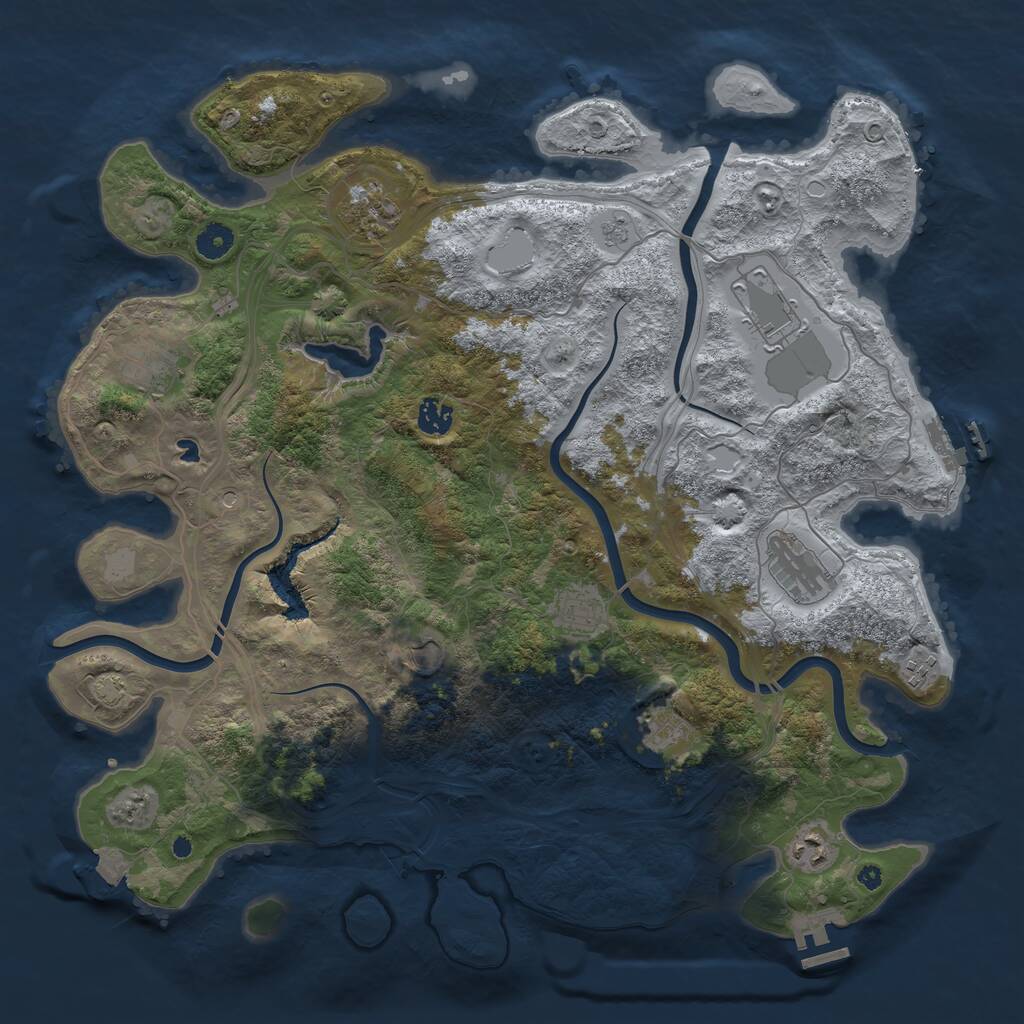 Rust Map: Procedural Map, Size: 4250, Seed: 225646051, 16 Monuments