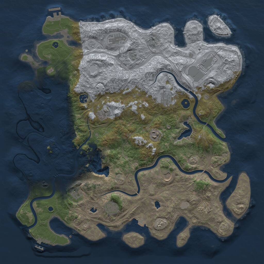 Rust Map: Procedural Map, Size: 4500, Seed: 1746376322, 17 Monuments