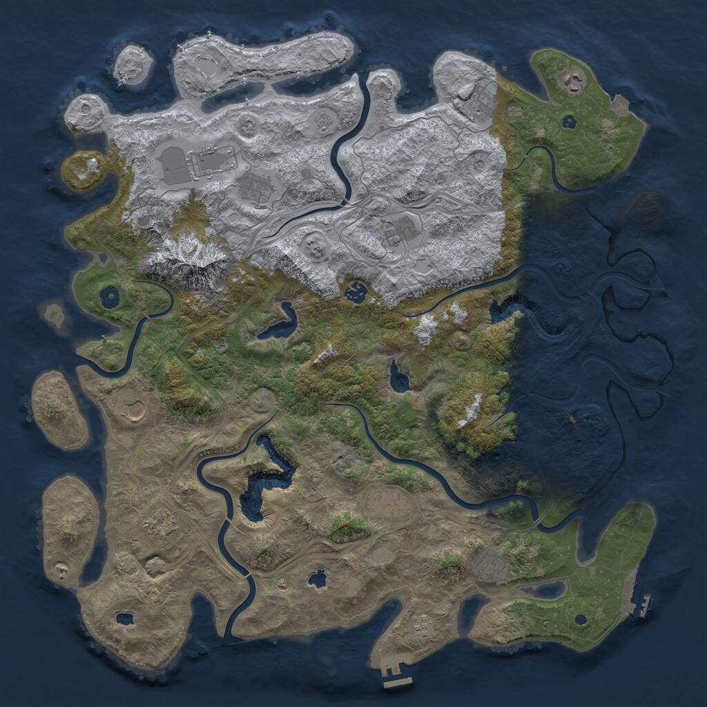 Rust Map: Procedural Map, Size: 5000, Seed: 1441, 17 Monuments