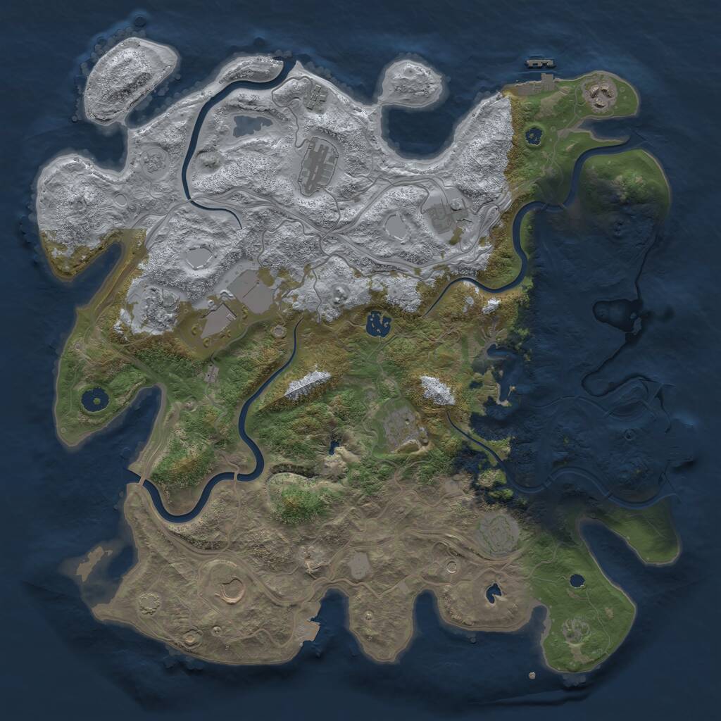 Rust Map: Procedural Map, Size: 4250, Seed: 1012237825, 16 Monuments