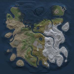 Thumbnail Rust Map: Procedural Map, Size: 3500, Seed: 1304469032, 13 Monuments