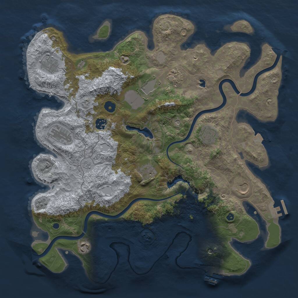 Rust Map: Procedural Map, Size: 4000, Seed: 163608115, 16 Monuments
