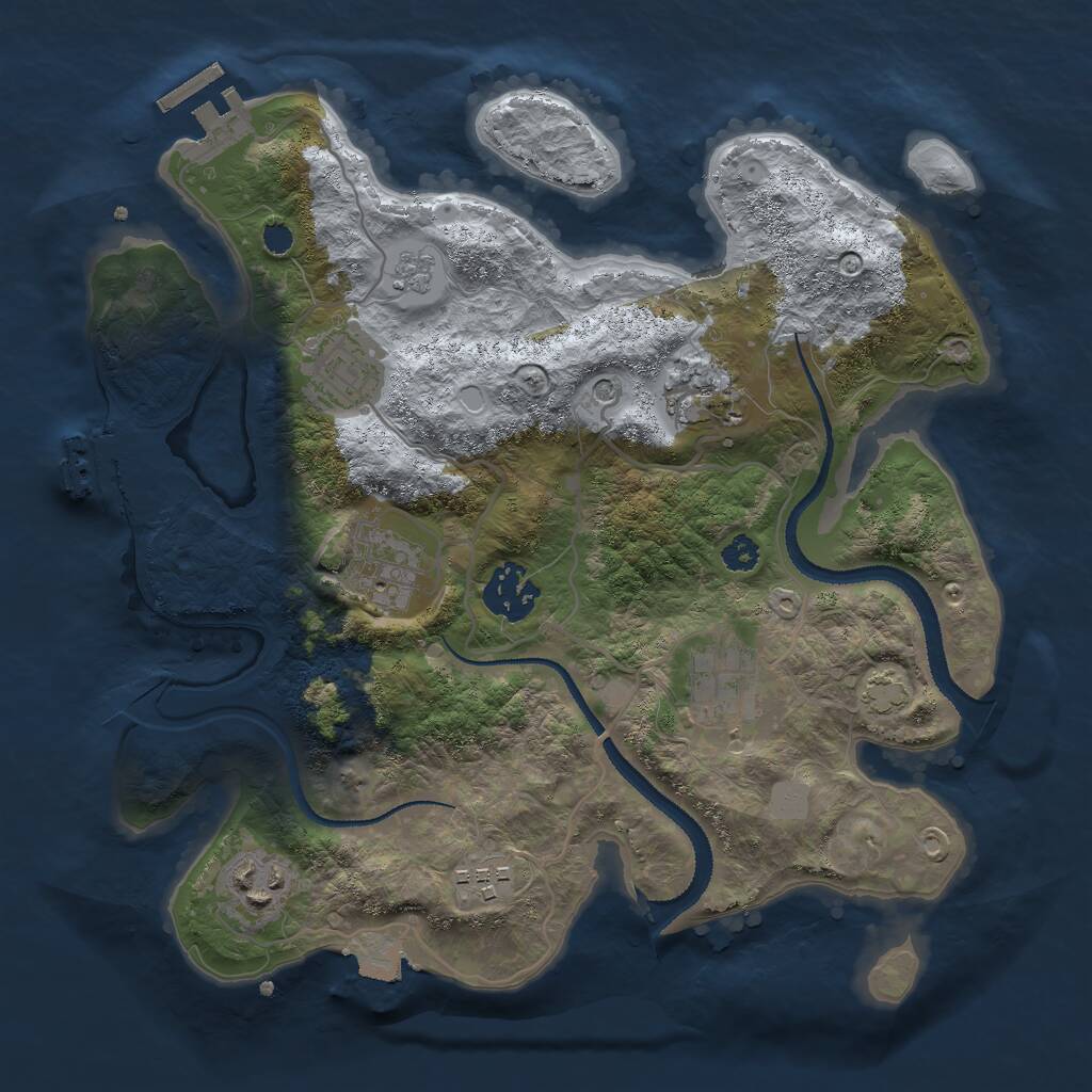 Rust Map: Procedural Map, Size: 3000, Seed: 867840661, 13 Monuments