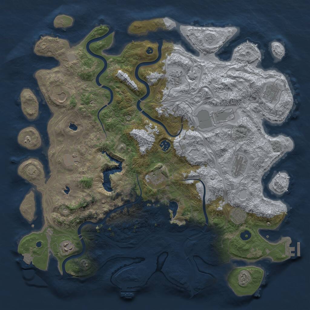 Rust Map: Procedural Map, Size: 4500, Seed: 1569733235, 17 Monuments