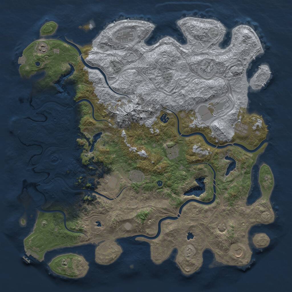 Rust Map: Procedural Map, Size: 5000, Seed: 6798321, 17 Monuments