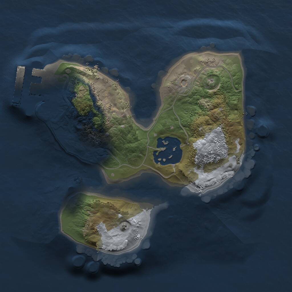 Rust Map: Procedural Map, Size: 1500, Seed: 45871, 3 Monuments