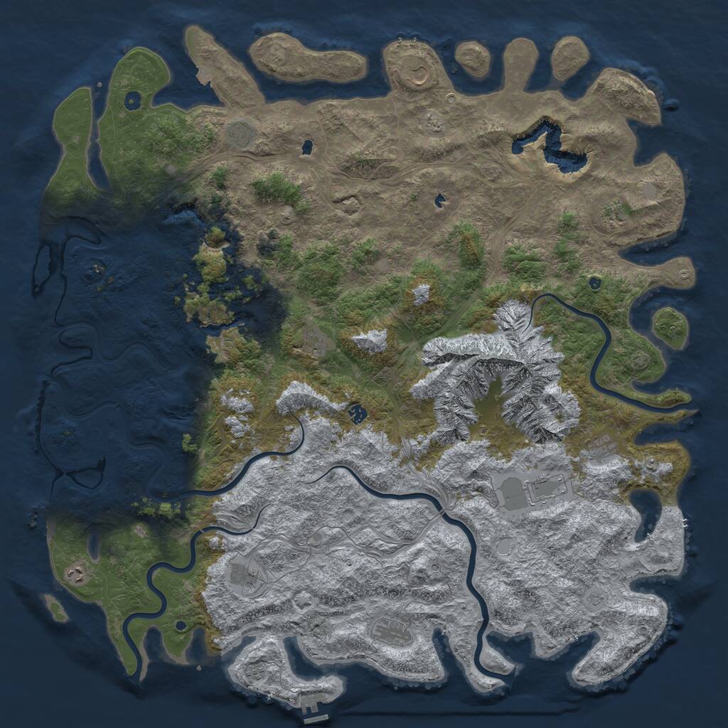 Rust Map: Procedural Map, Size: 6000, Seed: 1553624281, 17 Monuments