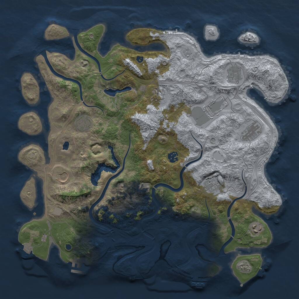 Rust Map: Procedural Map, Size: 4250, Seed: 1569733235, 16 Monuments