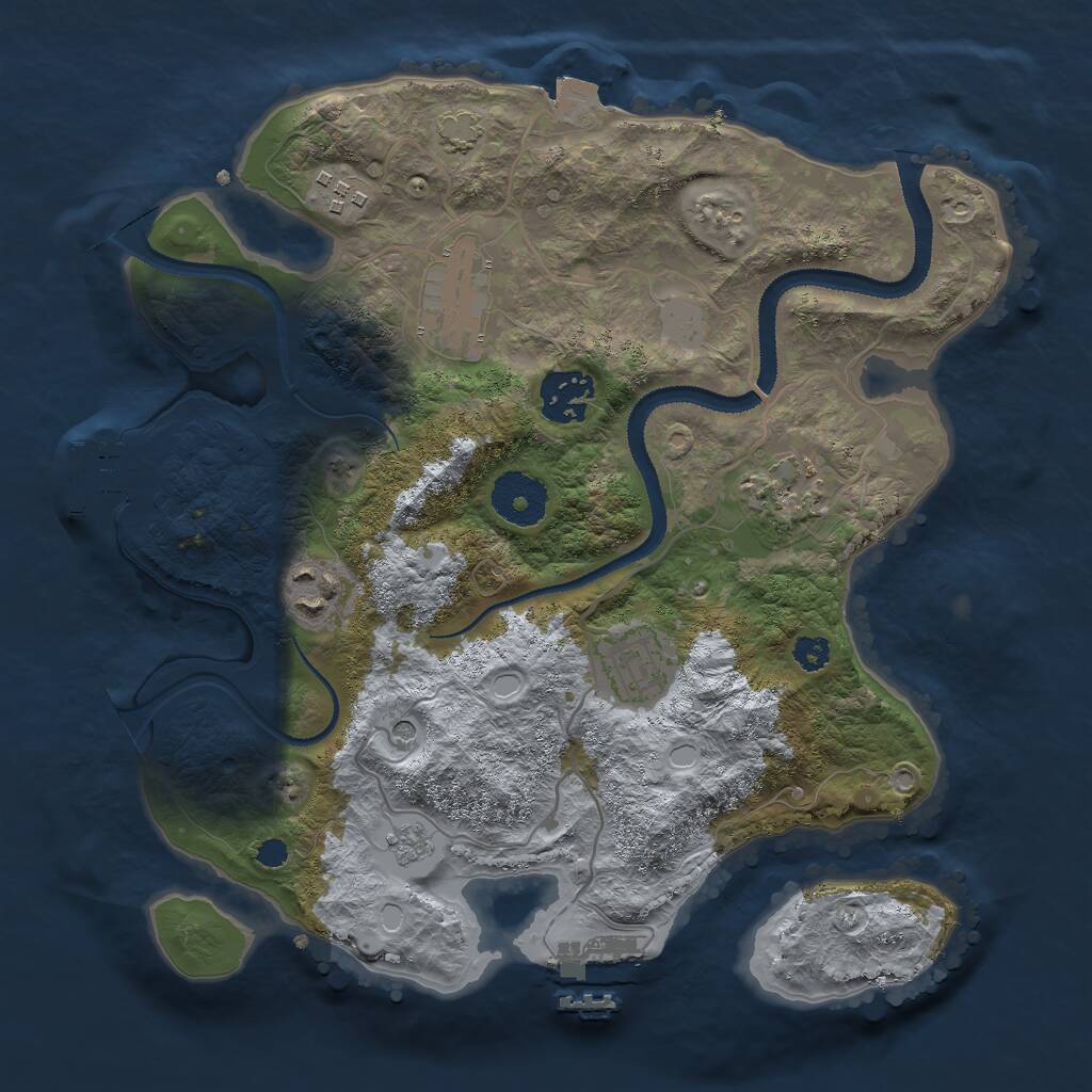 Rust Map: Procedural Map, Size: 3000, Seed: 93961, 12 Monuments