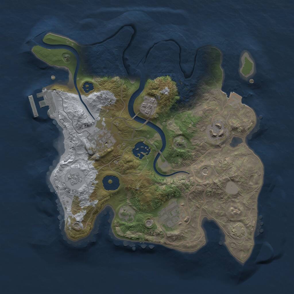 Rust Map: Procedural Map, Size: 2700, Seed: 12275207, 10 Monuments