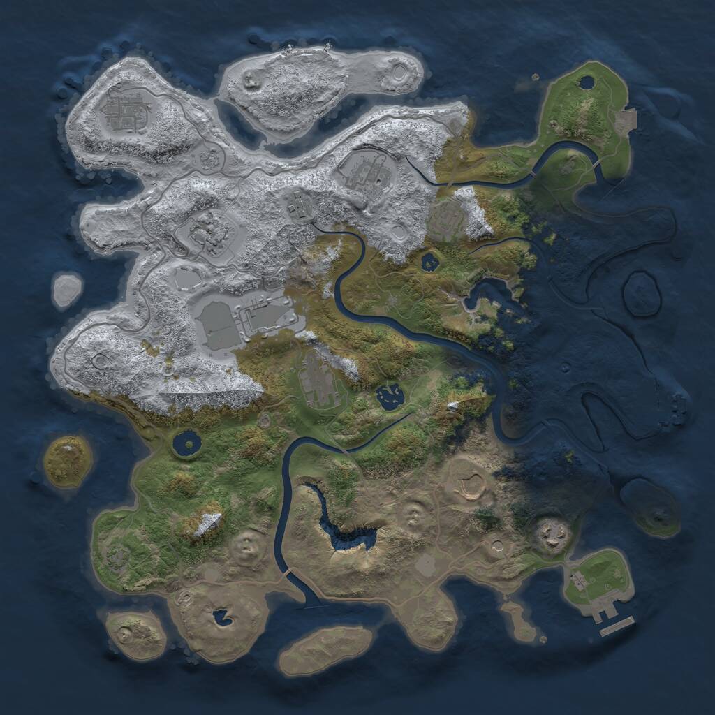 Rust Map: Procedural Map, Size: 4000, Seed: 1746392477, 16 Monuments
