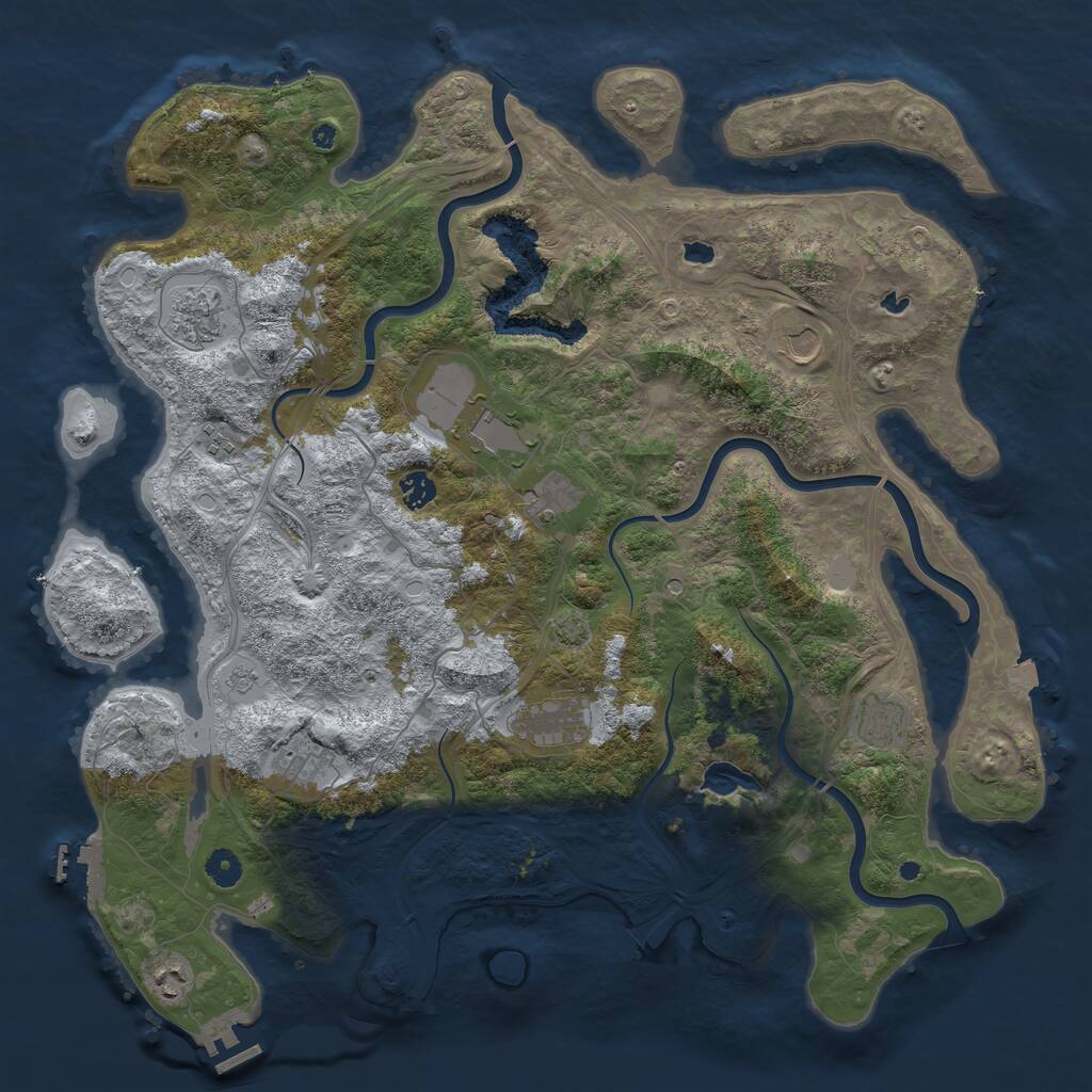 Rust Map: Procedural Map, Size: 4500, Seed: 658898259, 16 Monuments