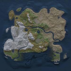 Thumbnail Rust Map: Procedural Map, Size: 3500, Seed: 1487239729, 13 Monuments