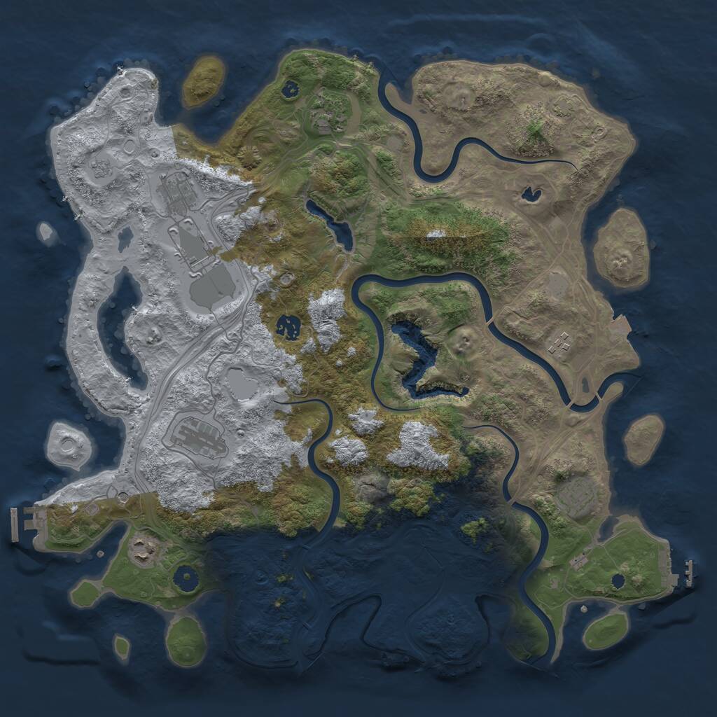 Rust Map: Procedural Map, Size: 4250, Seed: 2657898, 14 Monuments