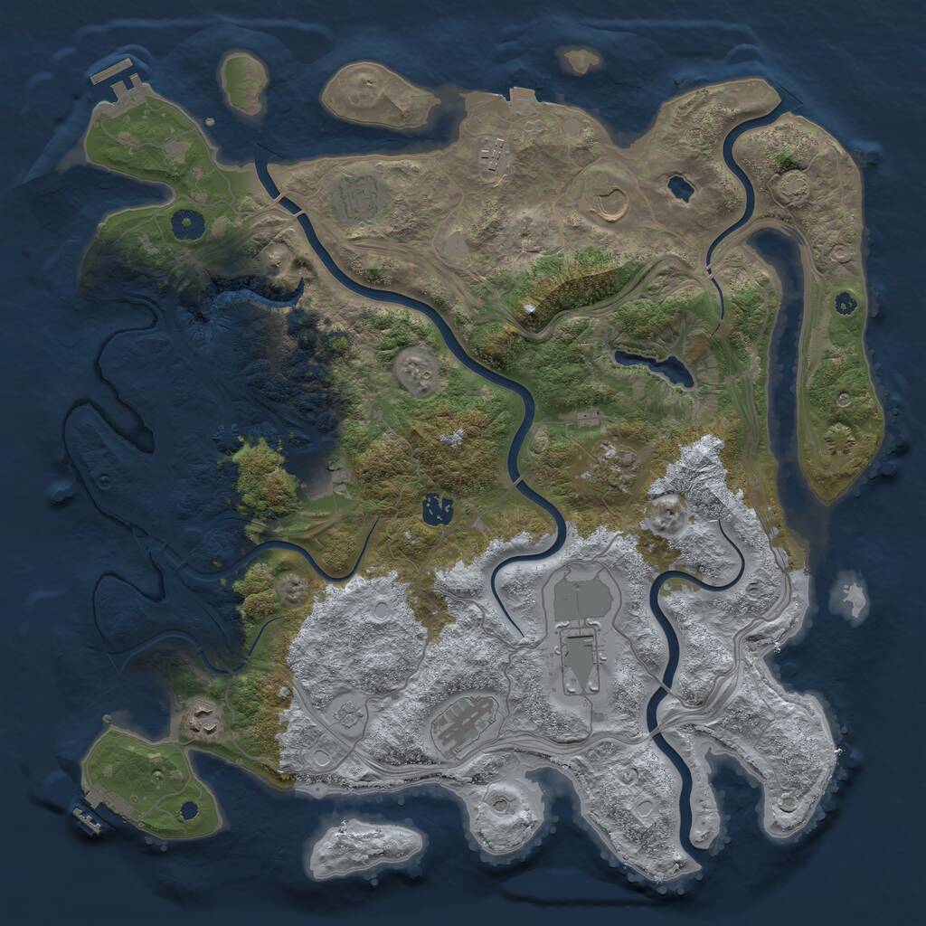 Rust Map: Procedural Map, Size: 4250, Seed: 718865462, 15 Monuments