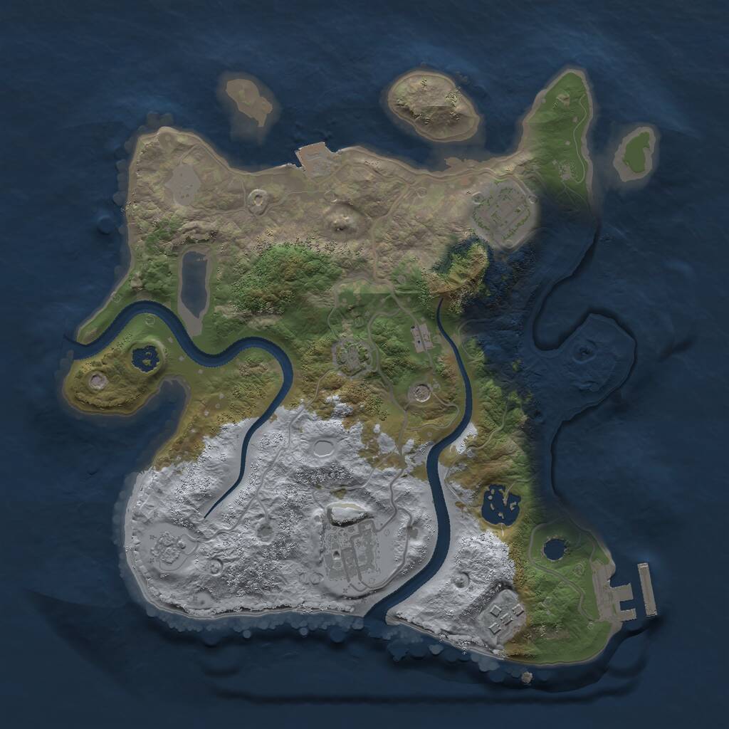 Rust Map: Procedural Map, Size: 2750, Seed: 549973631, 9 Monuments