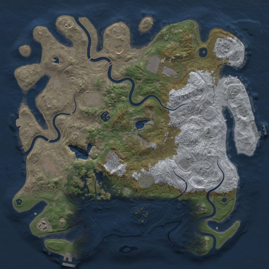 Rust Map: Procedural Map, Size: 4250, Seed: 9102025, 17 Monuments