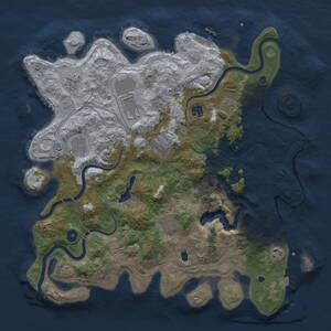 Thumbnail Rust Map: Procedural Map, Size: 4250, Seed: 60606145, 14 Monuments