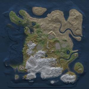 Thumbnail Rust Map: Procedural Map, Size: 3500, Seed: 210946082, 15 Monuments